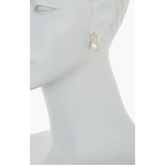 KATE SPADE • Pearl Pavé Halo Brilliant Statement Drop Earrings - Picture 2 of 4